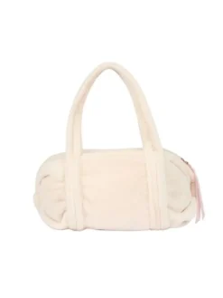 Lyserød plyspels taske fra Repetto