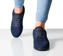 Mørkeblå sneaker åndbar strik til damer - Suny