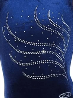 Mørkeblå velour gymnastikdragt piger The zone