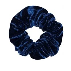 Mørkeblå velour hårelastik