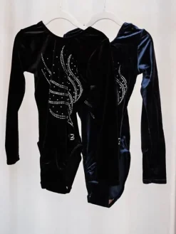 Navy velour gymnastikdragt piger The zone