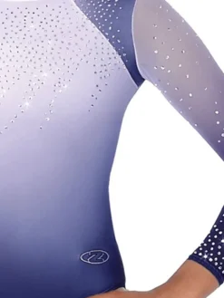 Navy/hvid gymnastikdragt med rhinsten til piger