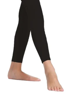 Pridance sorte tights uden fødder til børn - 3 PAR DKK 220