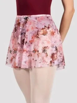 Pull on skørt med smukt rødlig print af blomster fra Bloch