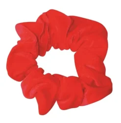 Rød velour hårelastik