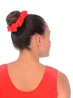 Rød velour hårelastik