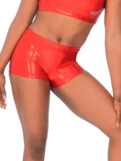 Røde blanke gymnastikshorts piger The zone