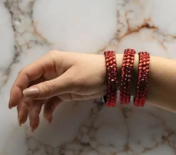 Røde rhinsten armbånd