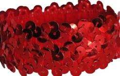 Rødt hårelastik med palietter