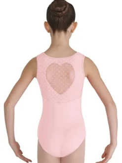 Rosa balletdragt til piger m. hjerte ryg Bloch