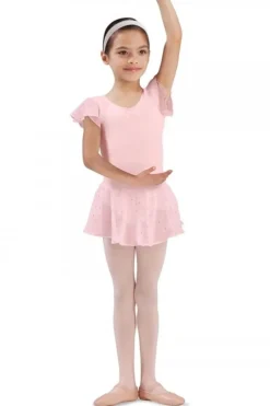 Rosa chiffon skørt med palietter til piger Bloch
