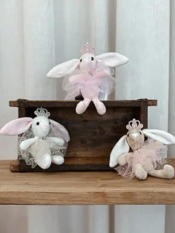 Sød balletkanin nøglering i beige