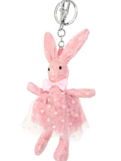 Sød kanin nøglering i rosa med tutu