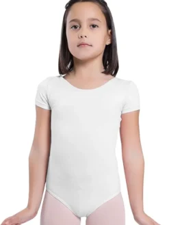 Seré hvid dragt m.kort ærme ballet/gymnastik