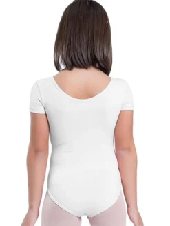 Seré hvid dragt m.kort ærme ballet/gymnastik