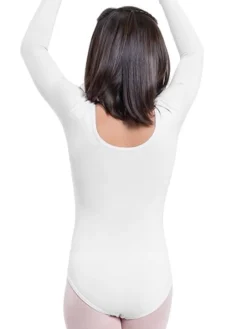 Seré hvid dragt m.langt ærme ballet/gymnastik