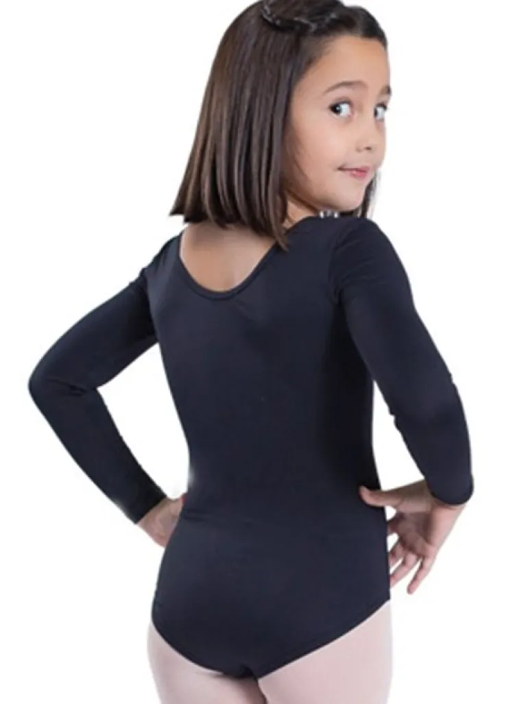 Seré sort dragt m.lang ærme ballet/gymnastik