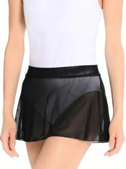 Seré sort pull on mesh skørt