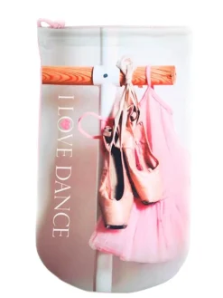 Sko pose til balletsko med print og rosa net