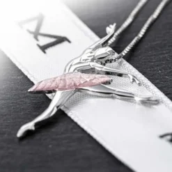 Sølv halskæde balletdanser rosa tutu sugar plum fairy