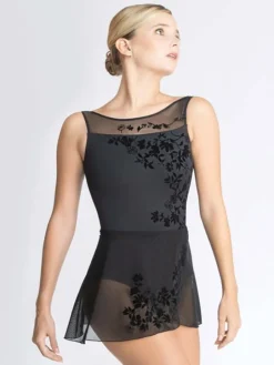 Sort balletdragt med mesh og broderi fra BalletRosa