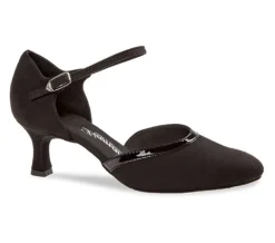 Sort dansesko fra Diamant i ruskind og lak