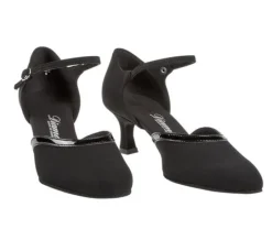 Sort dansesko fra Diamant i ruskind og lak