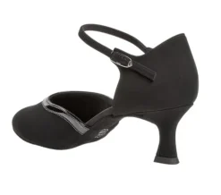 Sort dansesko fra Diamant i ruskind og lak