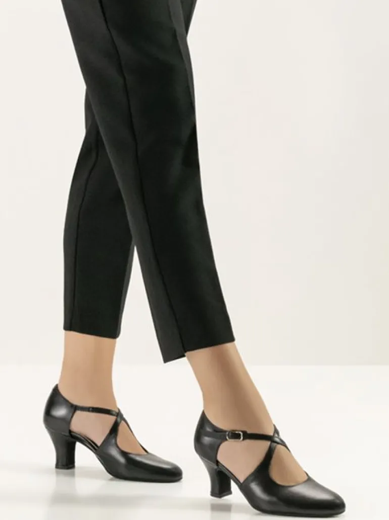 Sort dansesko i skind med 6 cm hæl Werner Kern - Gillian