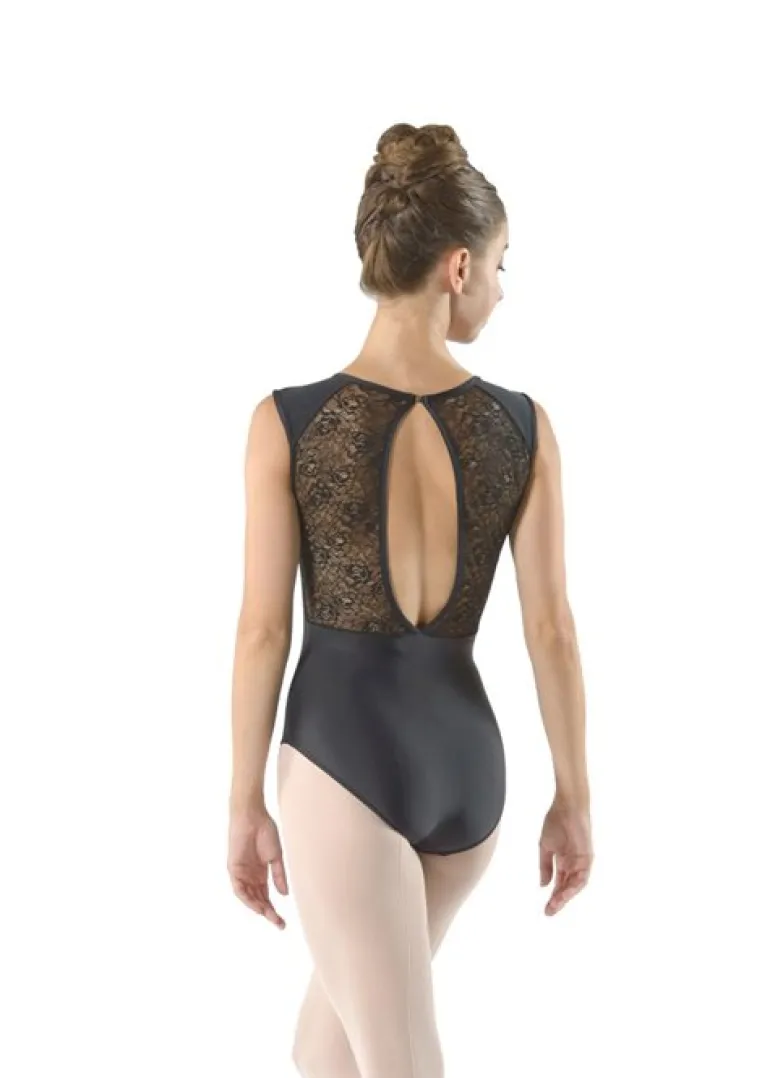 Sort dragt m. blonde og flot ryg fra ballet Rosa