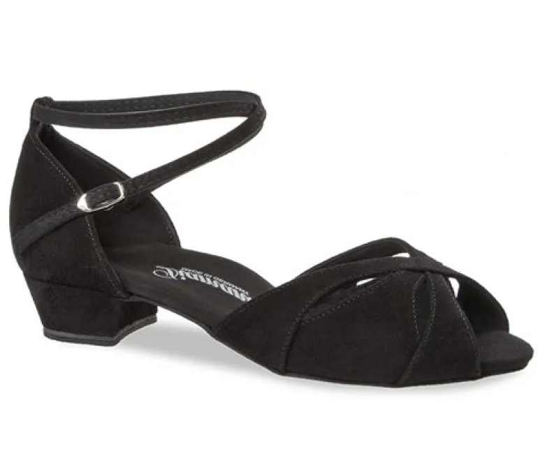 Sort flot dansesko til damer med lav hæl