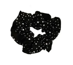 Sort hårelastik med rhinsten