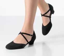 Sort lav ruskinds dame dansesko Werner Kern - Ronja