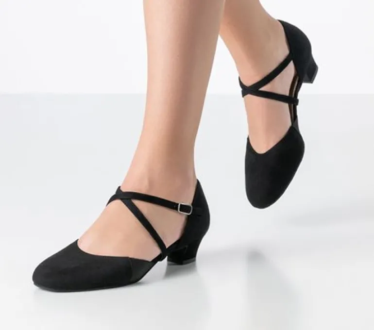 Sort lav ruskinds dame dansesko Werner Kern - Ronja