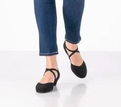 Sort lav ruskinds dame dansesko Werner Kern - Ronja