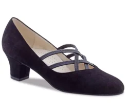 Sort ruskind dame dansesko Ruby Werner Kern