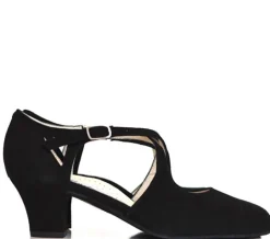 Sort ruskind dansesko med 4,5 cm hæl Werner Kern - Gala