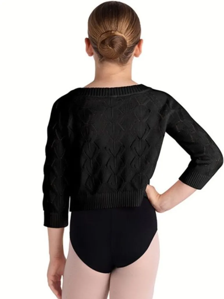 Sort striktrøje i bomuld til piger Bloch