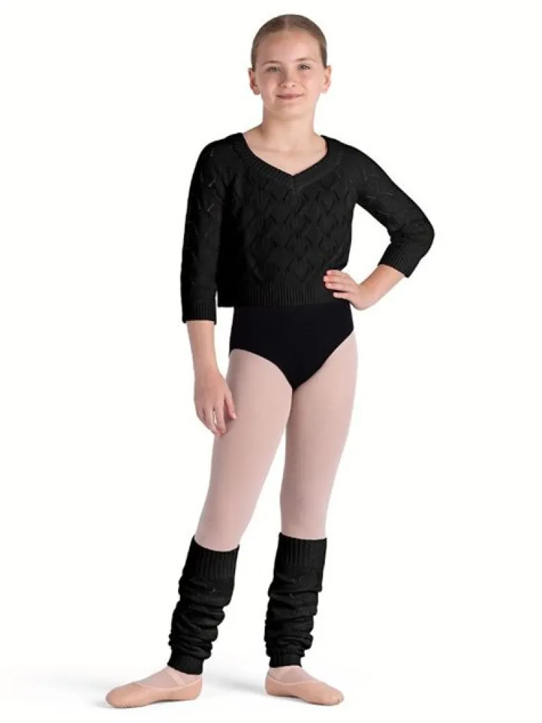 Sort striktrøje i bomuld til piger Bloch