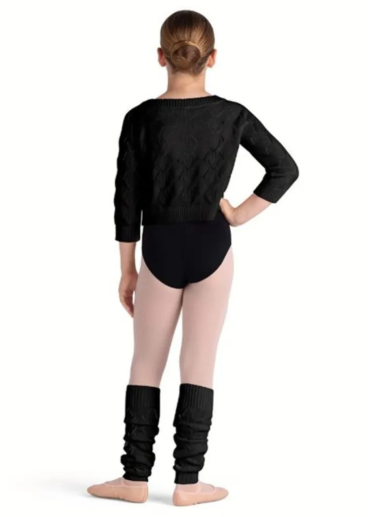 Sort striktrøje i bomuld til piger Bloch