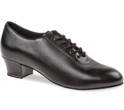 Sort træningssko fra Diamant i sort skind til damer