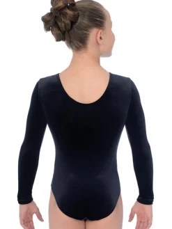 Sort velour basic gymnastikdragt piger The zone