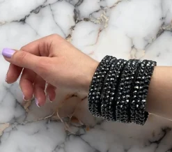 Sorte rhinsten armbånd