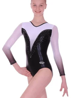 Sort/hvid skinnende gymnastikdragt piger The zone