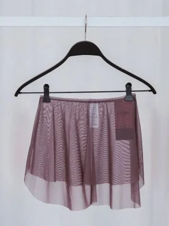 Støvet lilla Grishko pull-on skørt med tynd elastik kant