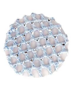 Wear Moi hårnet i hæklet lyseblå strik med flotte sten