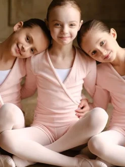 Wearmoi rosa slå om overdel børn ballet/gymnastik