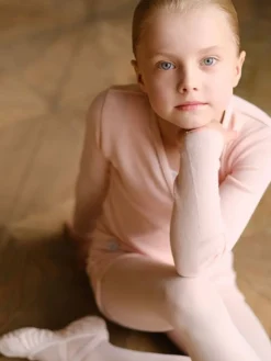 Wearmoi rosa slå om overdel børn ballet/gymnastik