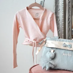 Wearmoi rosa slå om overdel børn ballet/gymnastik