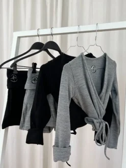 Wearmoi grå slå om overdel ballet og gymnastik